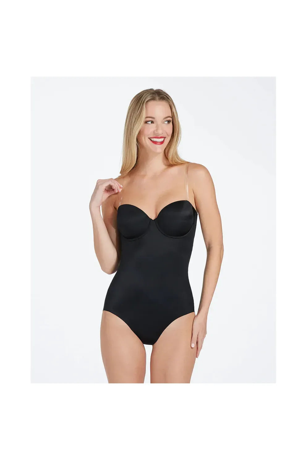 SPANX | Suit Your Fancy Strapless Cupped Panty Bodysuit - Black