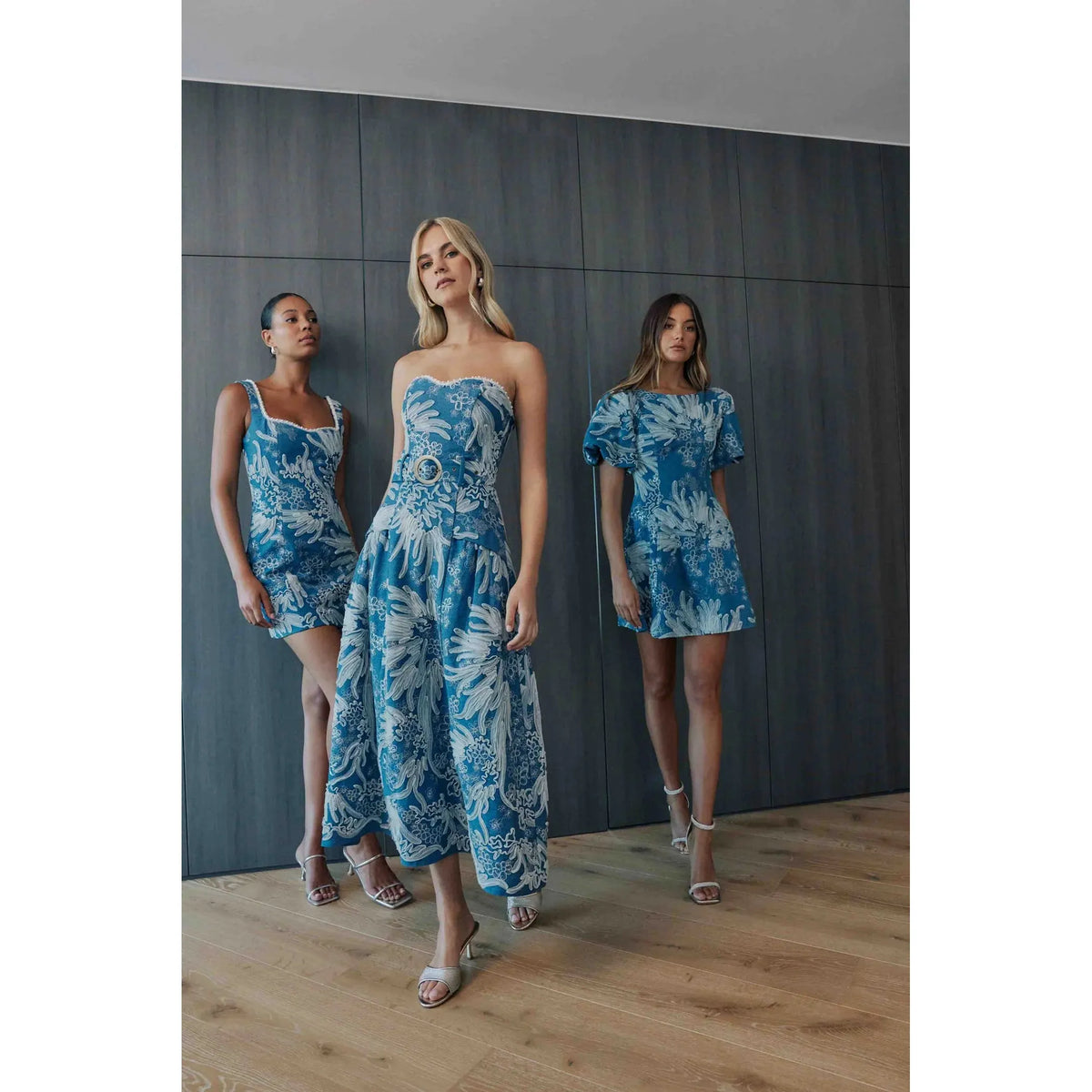 ELLIATT | ANNELIESE MIDI DRESS BLUEIVORY