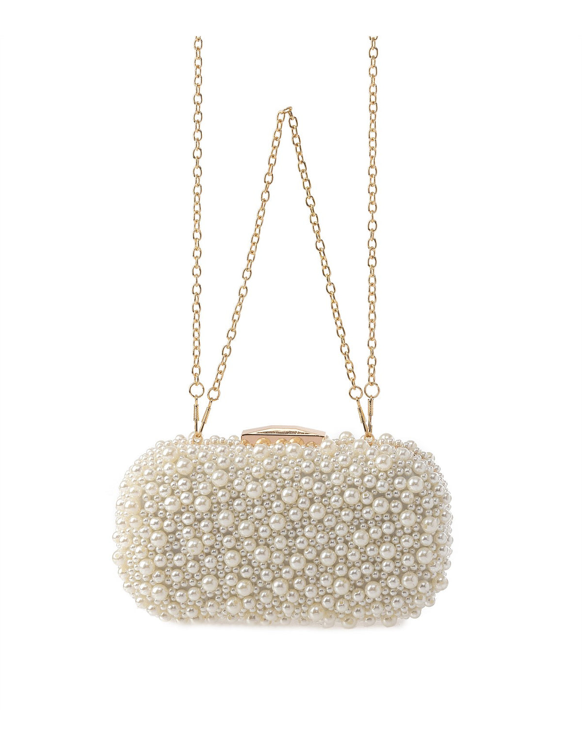 GREGORY LADNER | PEARL BEADED CHAIN STRAP CLUTCH BAG