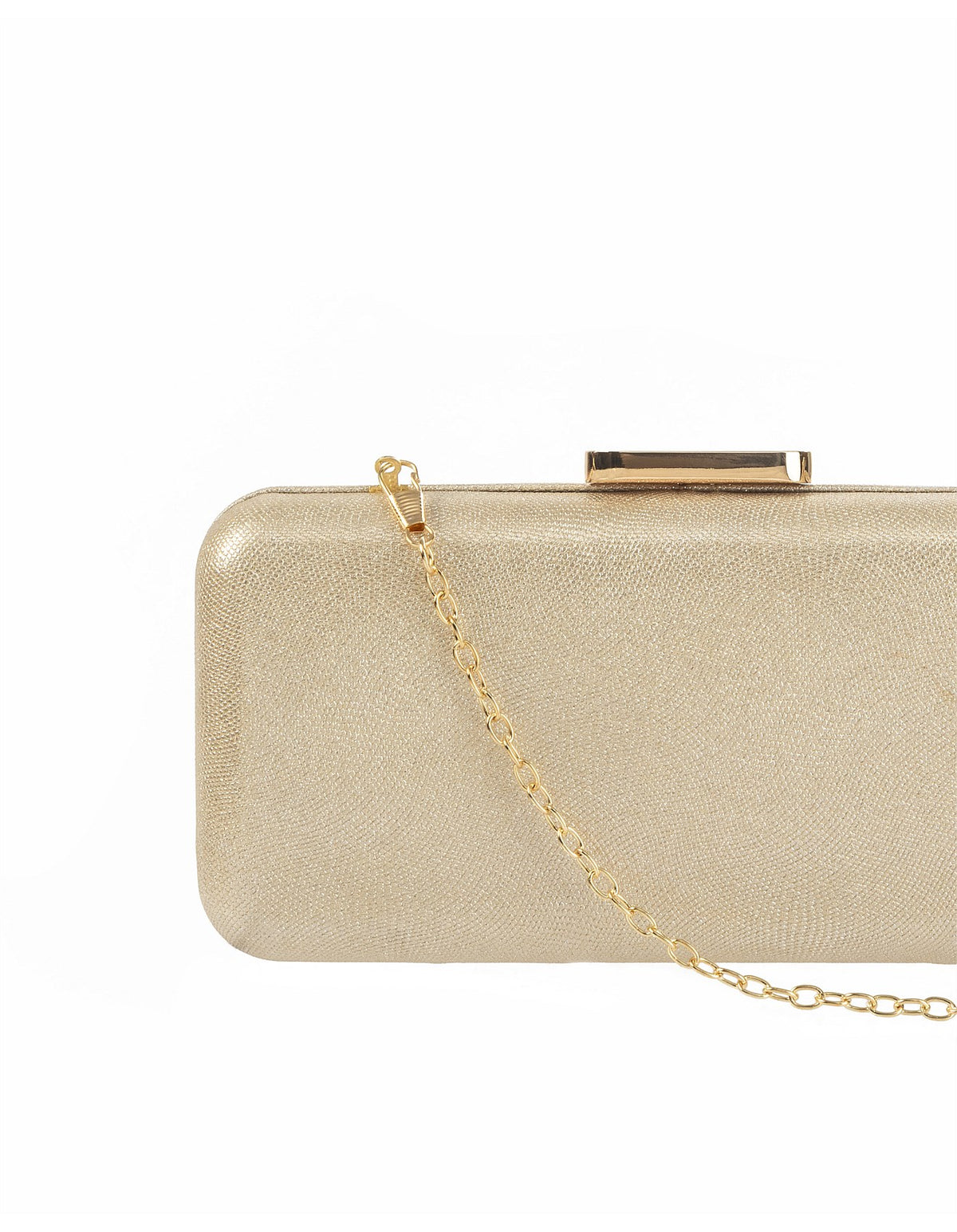 GREGORY LADNER | JEANNIE METALLIC BOX CLUTCH BAG - Gold