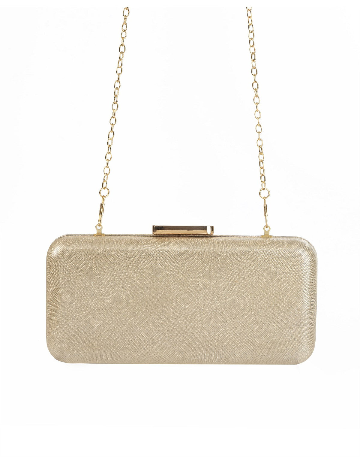 GREGORY LADNER | JEANNIE METALLIC BOX CLUTCH BAG - Gold