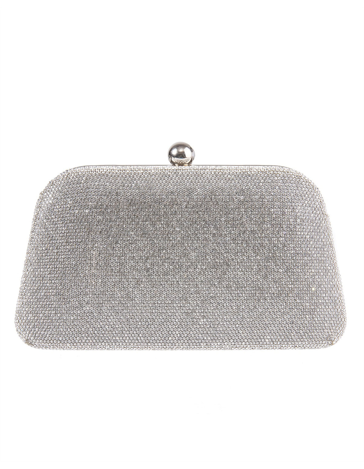 GREGORY LADNER | GINA CRYSTAL FRAME HANDLE EVENING BAG - Silver