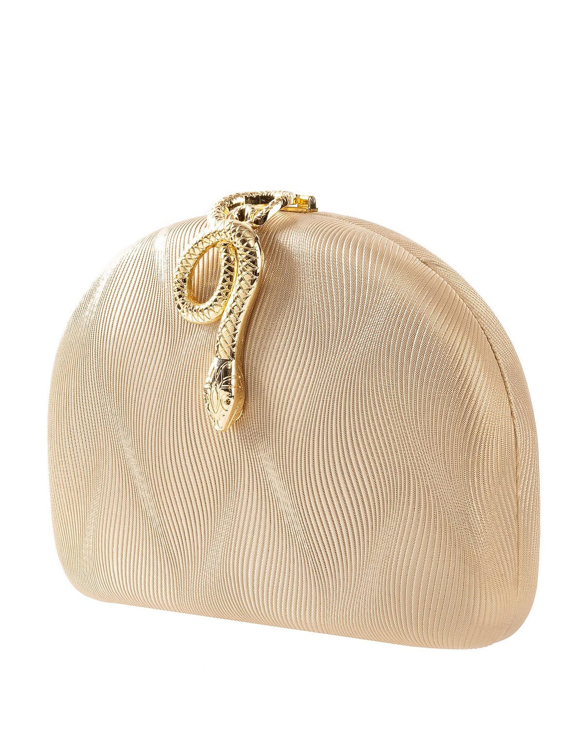 GREGORY LADNER | PU CLUTCH WITH SNAKE CLASP - Gold