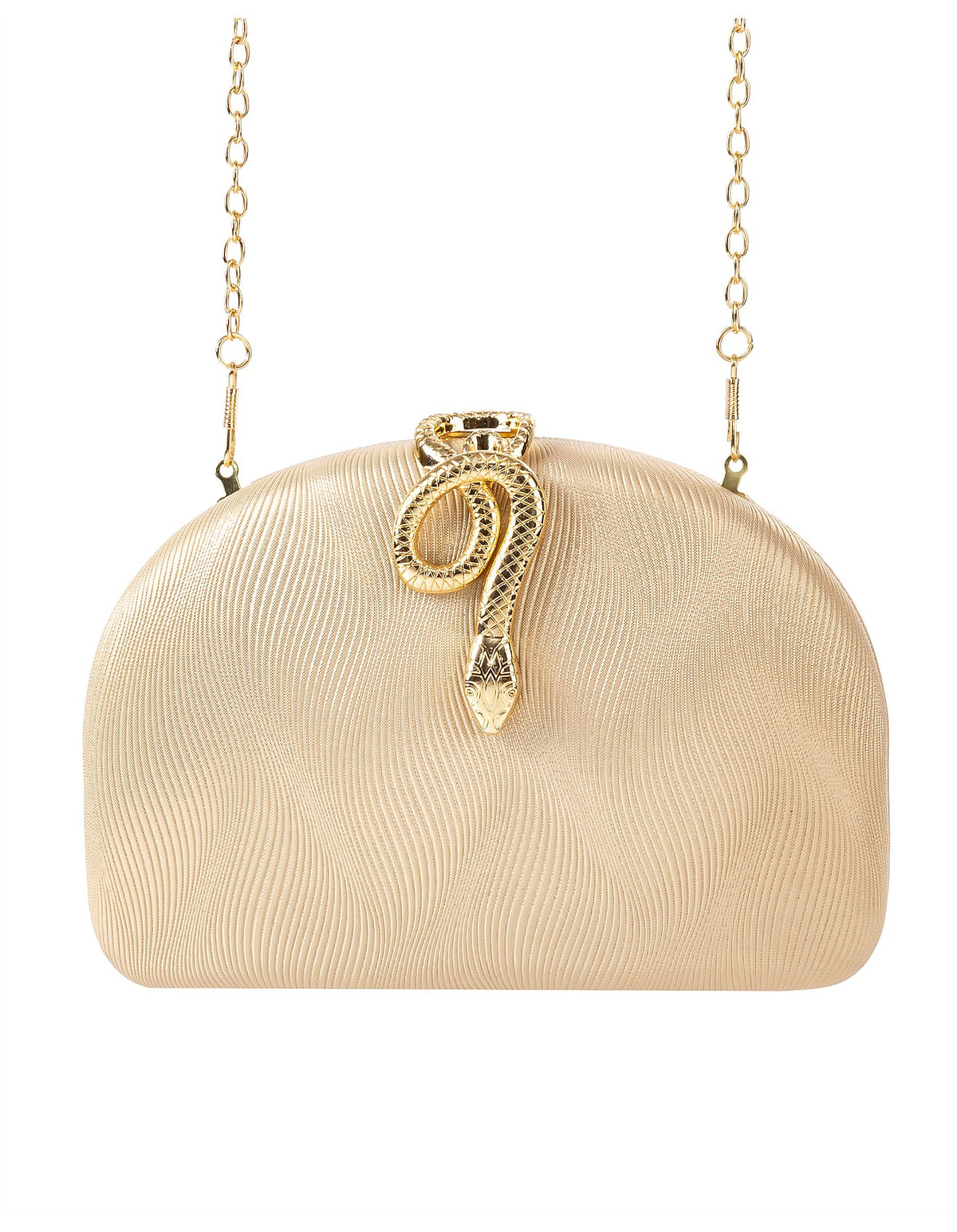 GREGORY LADNER | PU CLUTCH WITH SNAKE CLASP - Gold
