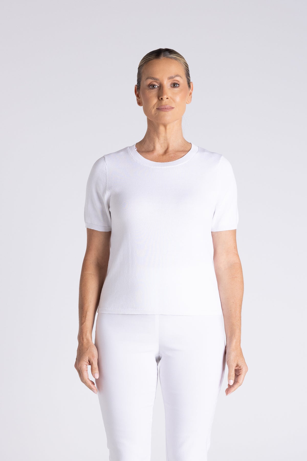 Two T's |Tape Yarn Knit Shirt - White