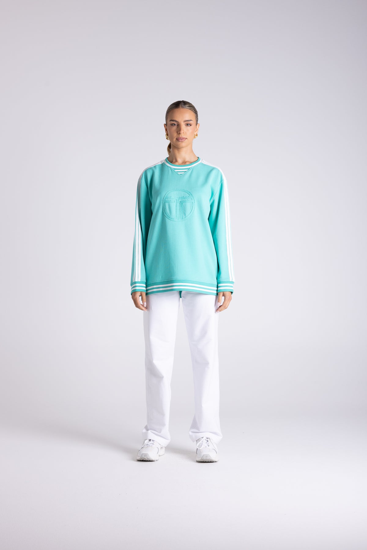 Two T's | Mia Logo Sweat - Lagoon