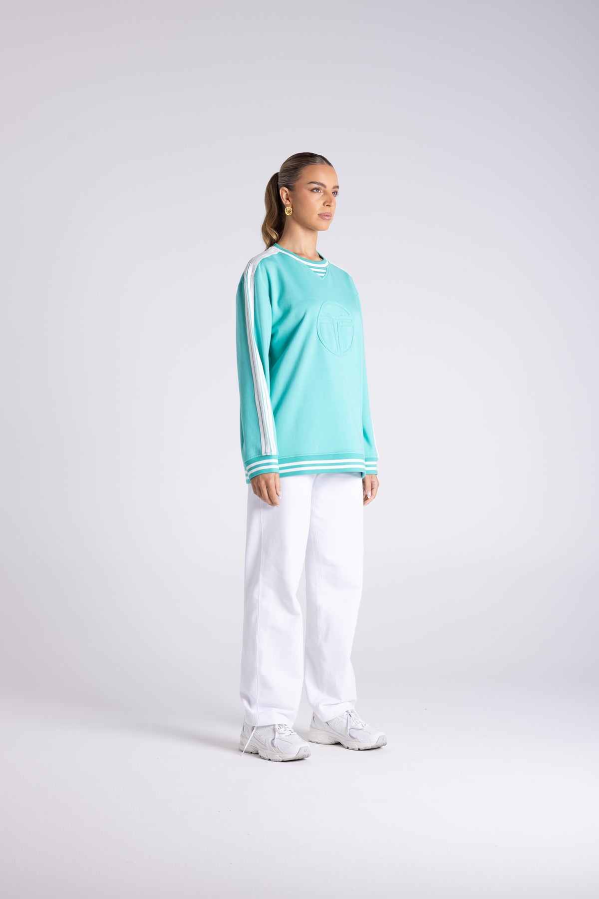 Two T's | Mia Logo Sweat - Lagoon