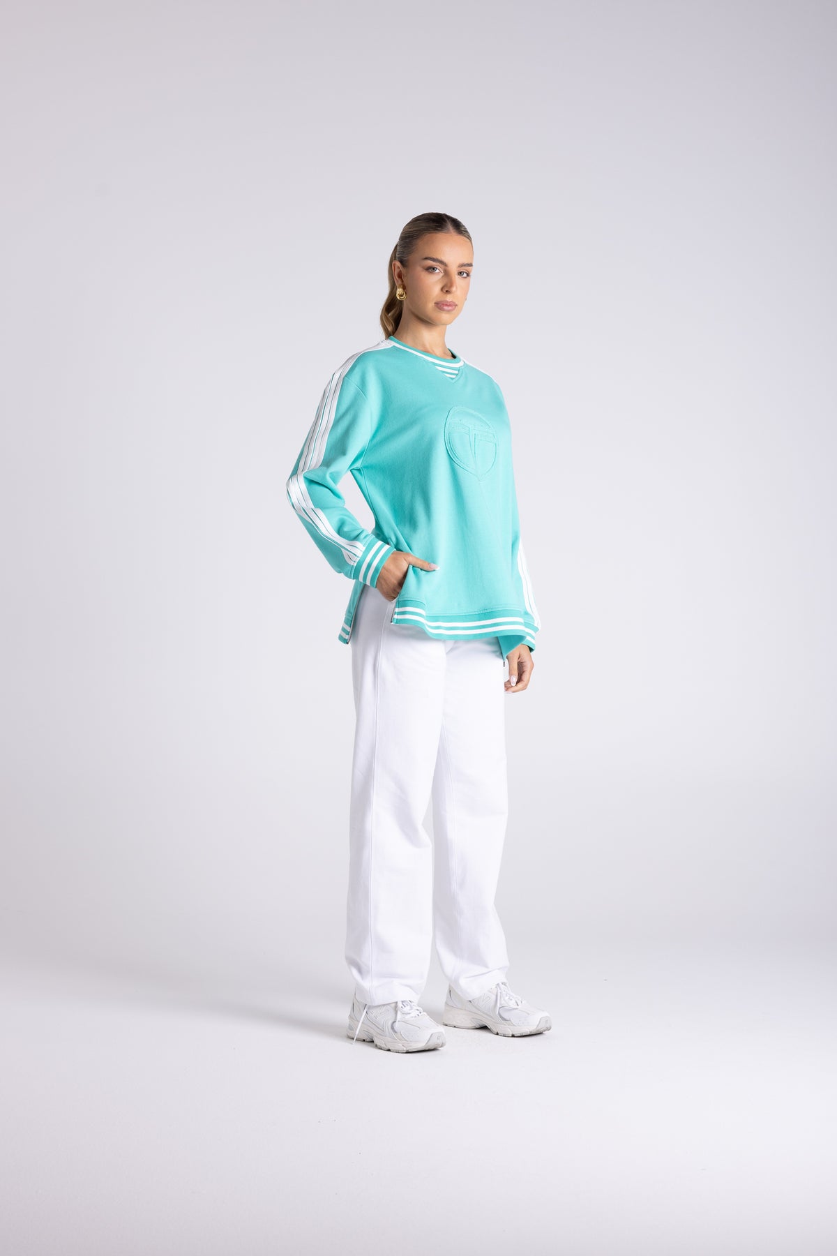 Two T's | Mia Logo Sweat - Lagoon