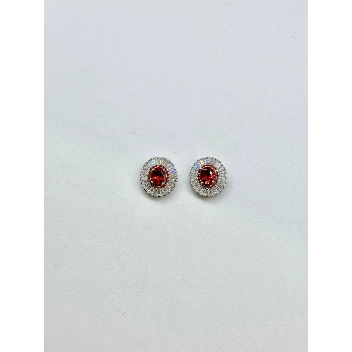 MIMI |  Oval Cubic Zirconia Scarlet Stud