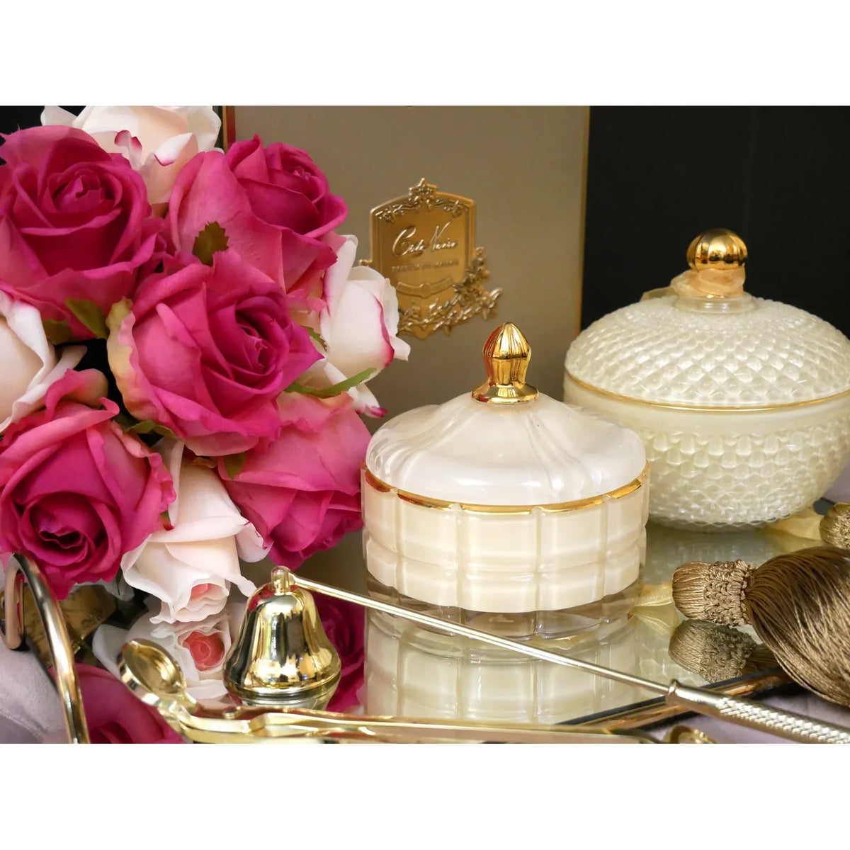 Cote Noir | Art Deco Candle - Cream & Gold