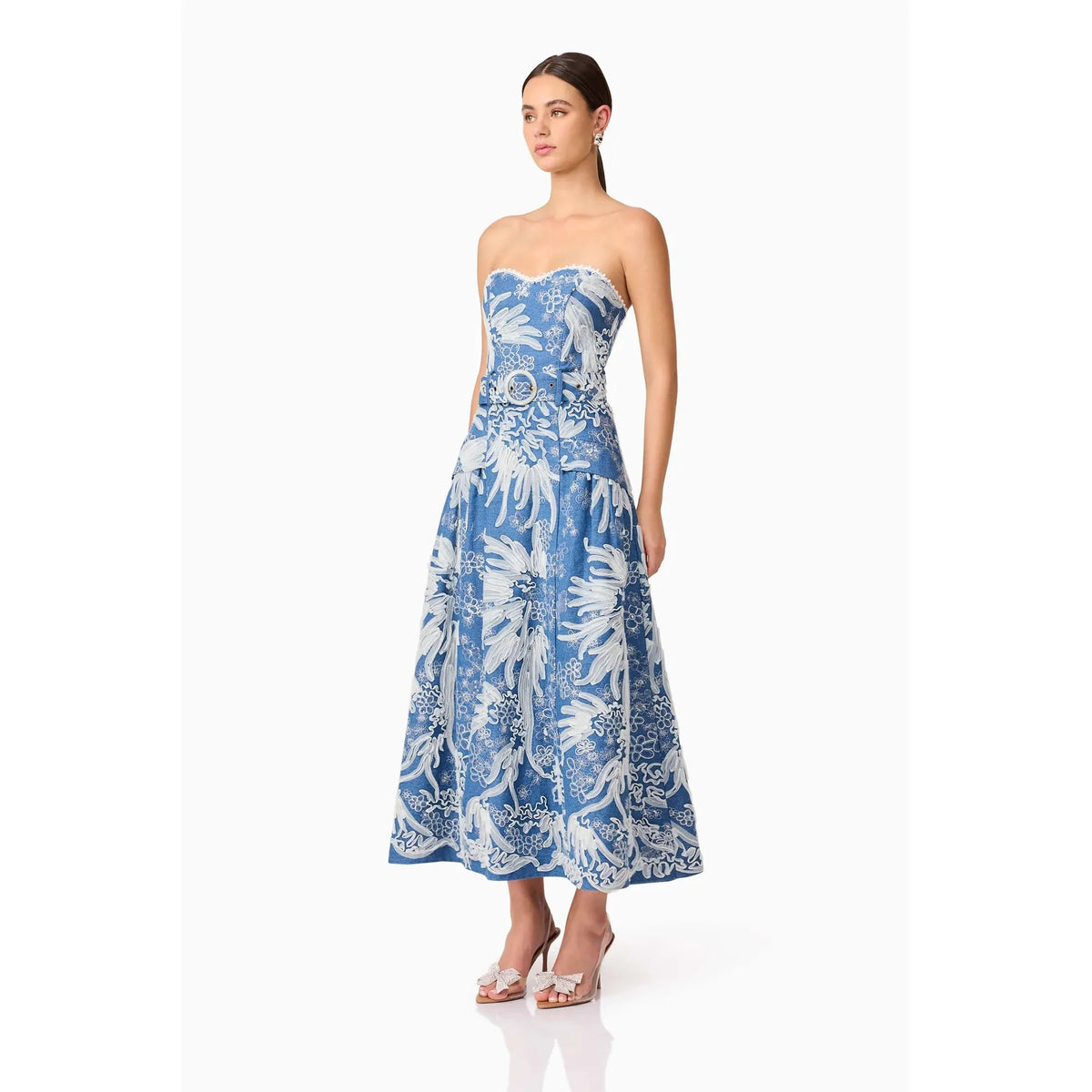 ELLIATT | ANNELIESE MIDI DRESS BLUEIVORY