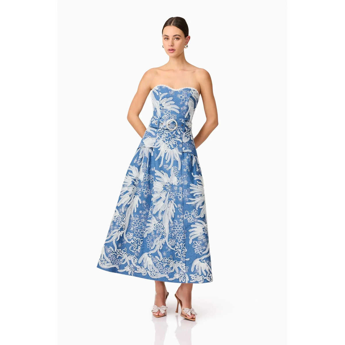 ELLIATT | ANNELIESE MIDI DRESS BLUEIVORY