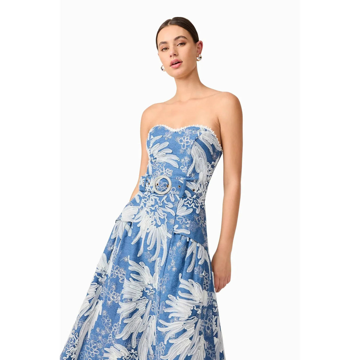 ELLIATT | ANNELIESE MIDI DRESS BLUEIVORY