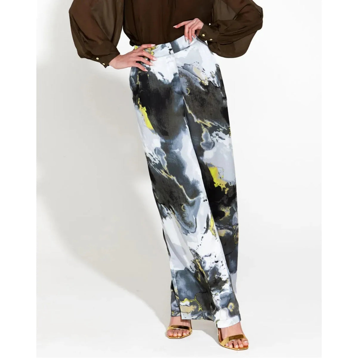 FATE + BECKER | Transfixed Wide Leg Pant - Marble
