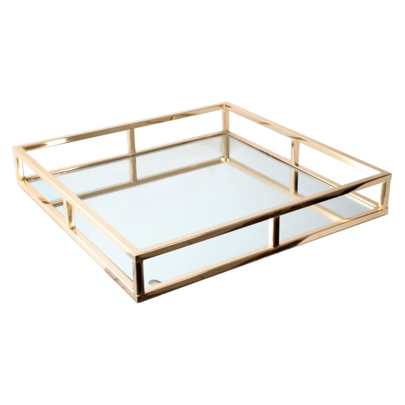 SQUARE TRAY GOLD MIRROR