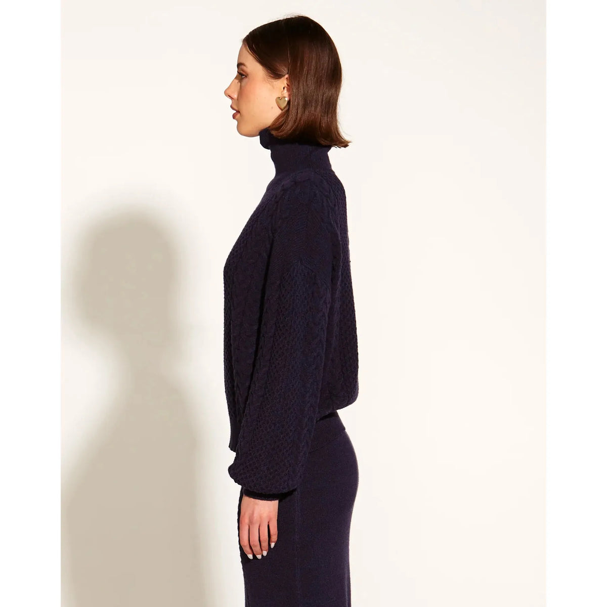 FATE + BECKER | Treasure Turtleneck Cable Knit - Navy