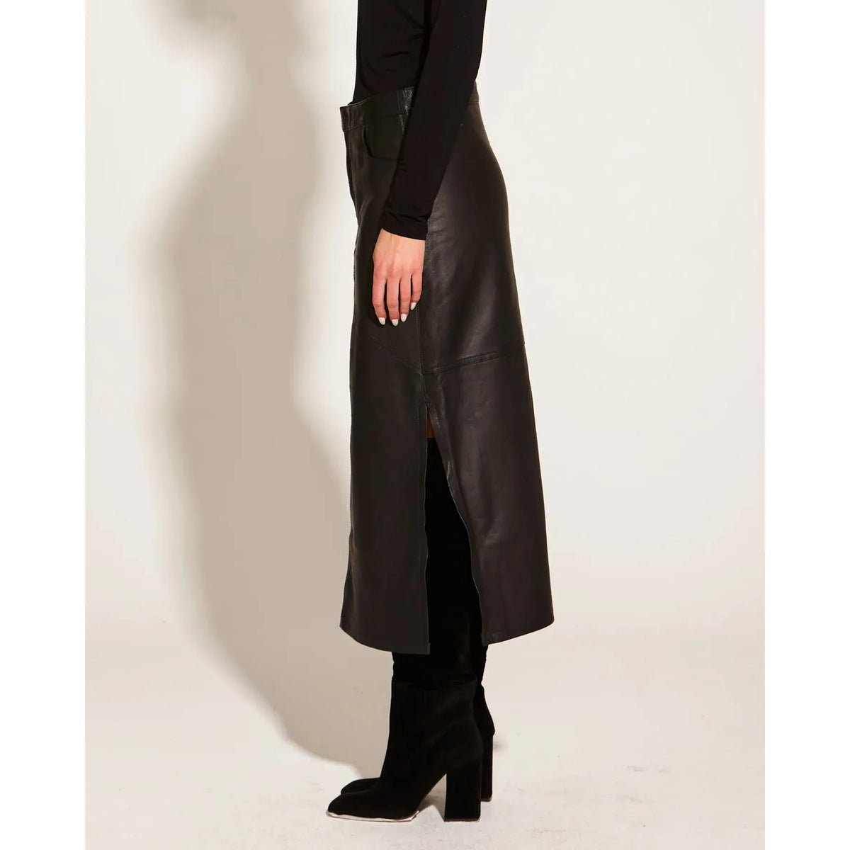 FATE + BECKER | Underground Leather Midi Skirt