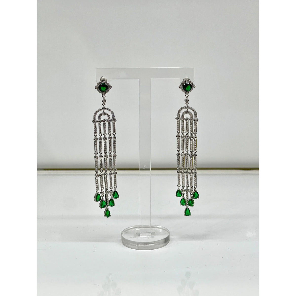 CATALINA | Emerald/Silver Drop Earring