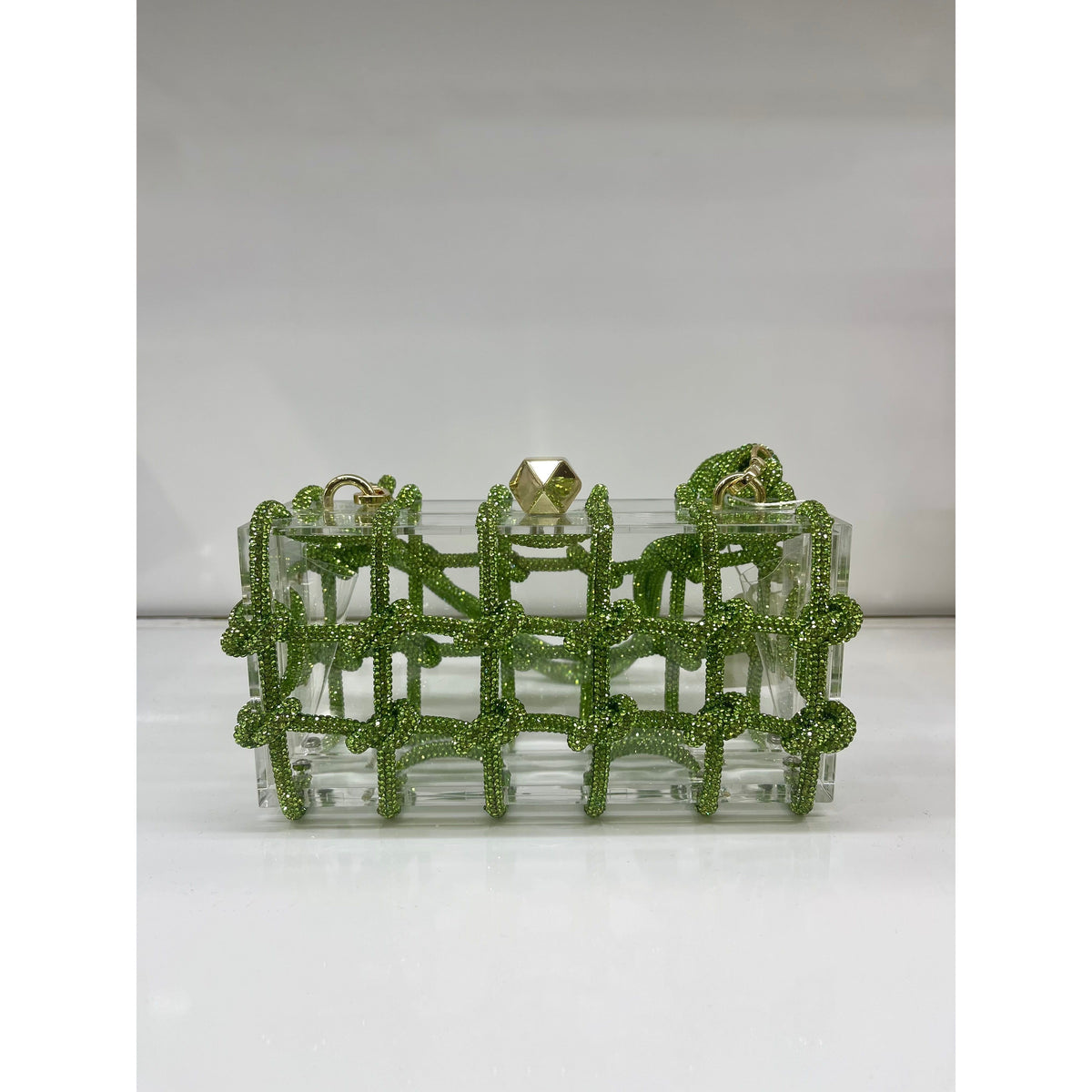 Green Diamante Acrylic Bag