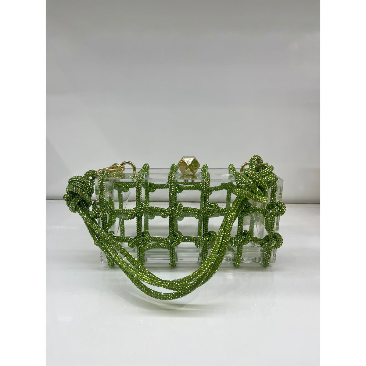 Green Diamante Acrylic Bag