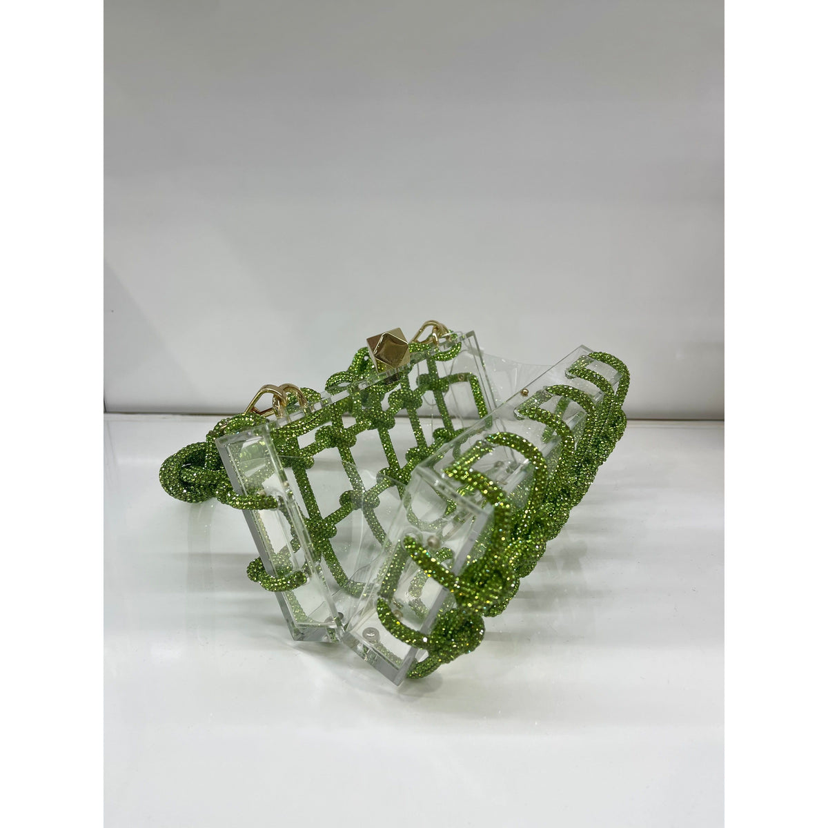 Green Diamante Acrylic Bag