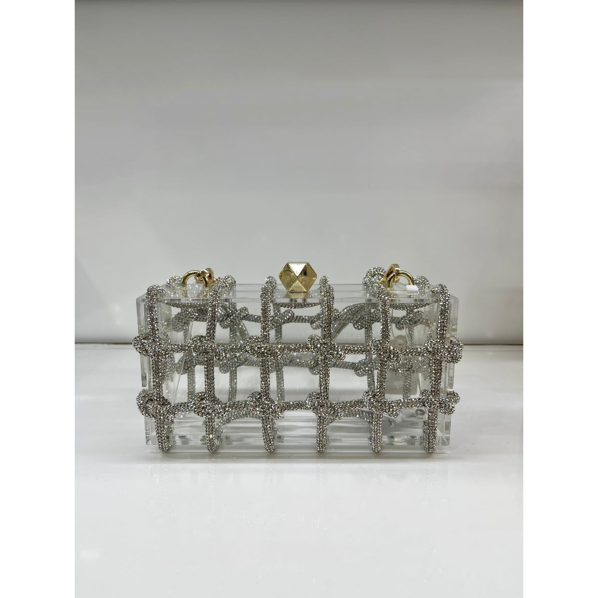 Silver Diamante Acrylic Bag