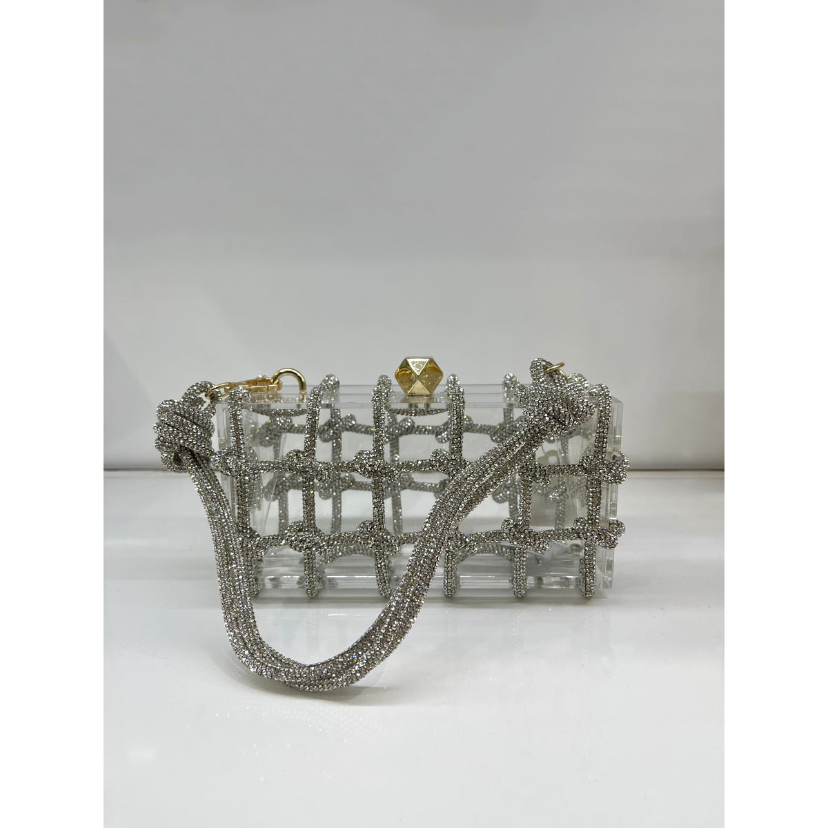 Silver Diamante Acrylic Bag