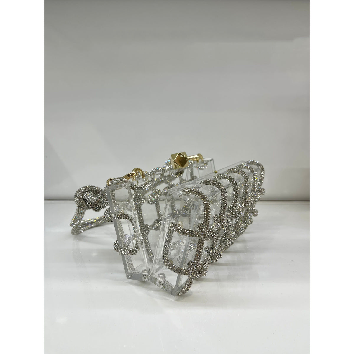 Silver Diamante Acrylic Bag