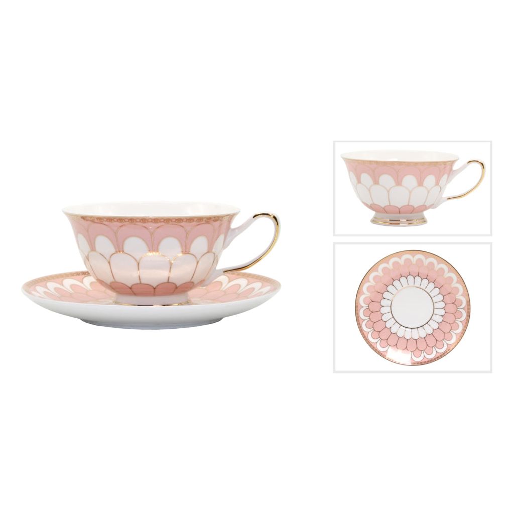 CUP &amp; SAUCER | Pink Scallop