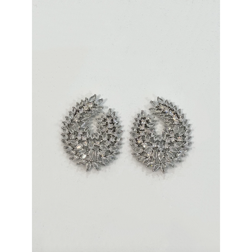 CHRISTINE | Silver Crystal Earring