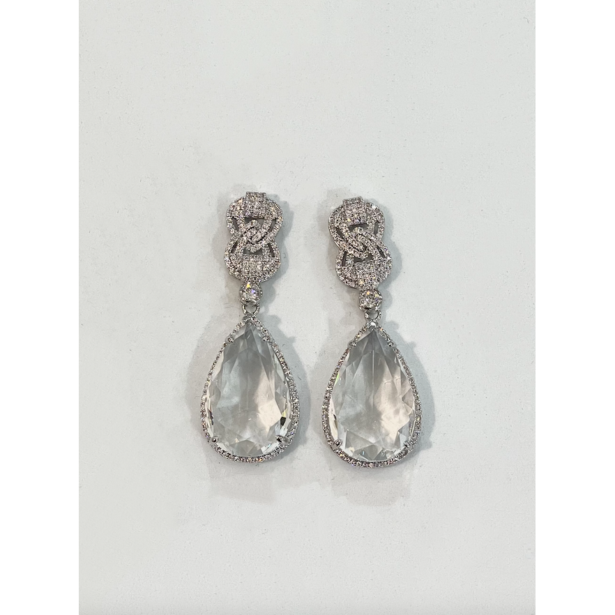 AMELIA | Silver Crystal Teardrop Earring