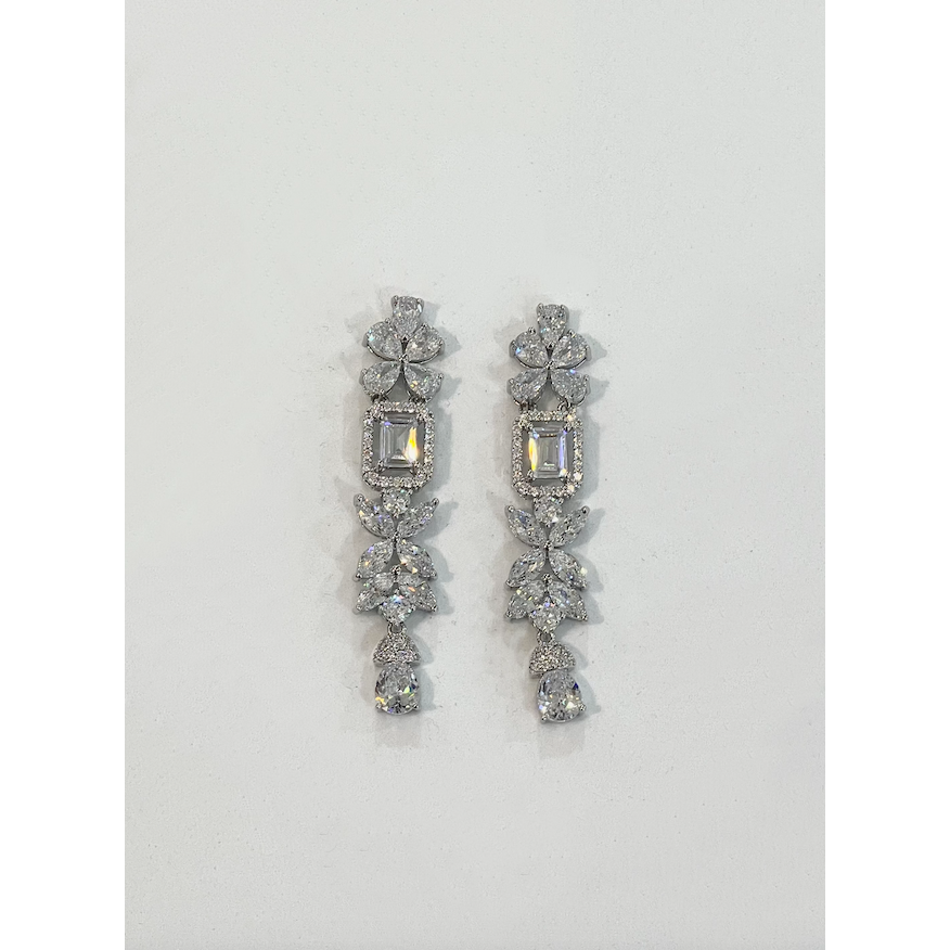 LAYLA | Silver Crystal Teardrop Earring