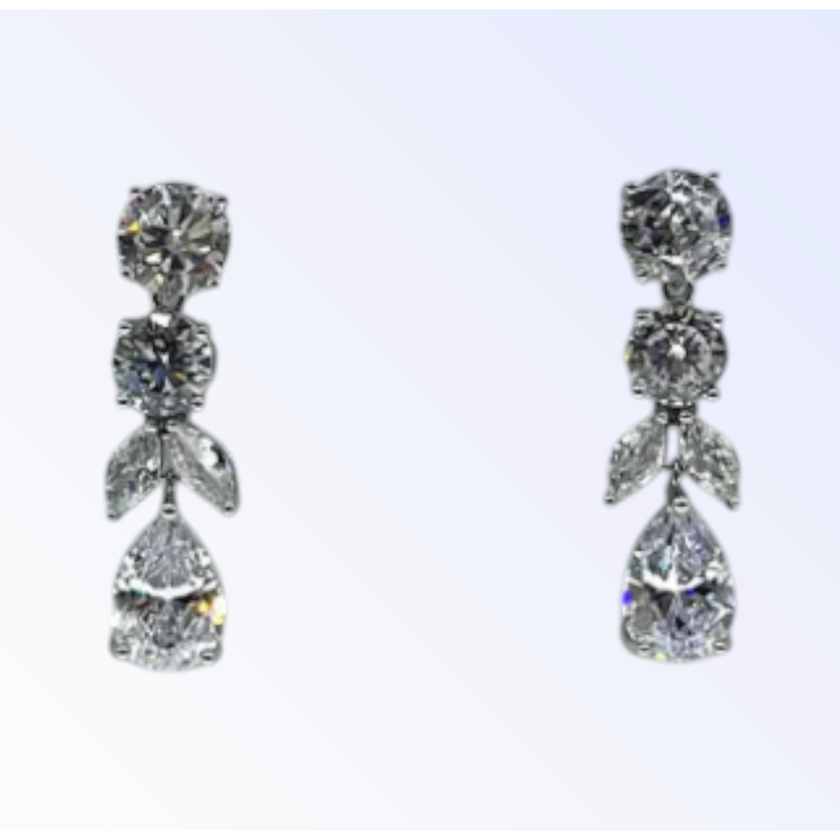 HILLARY | Silver Crystal Drop Earring