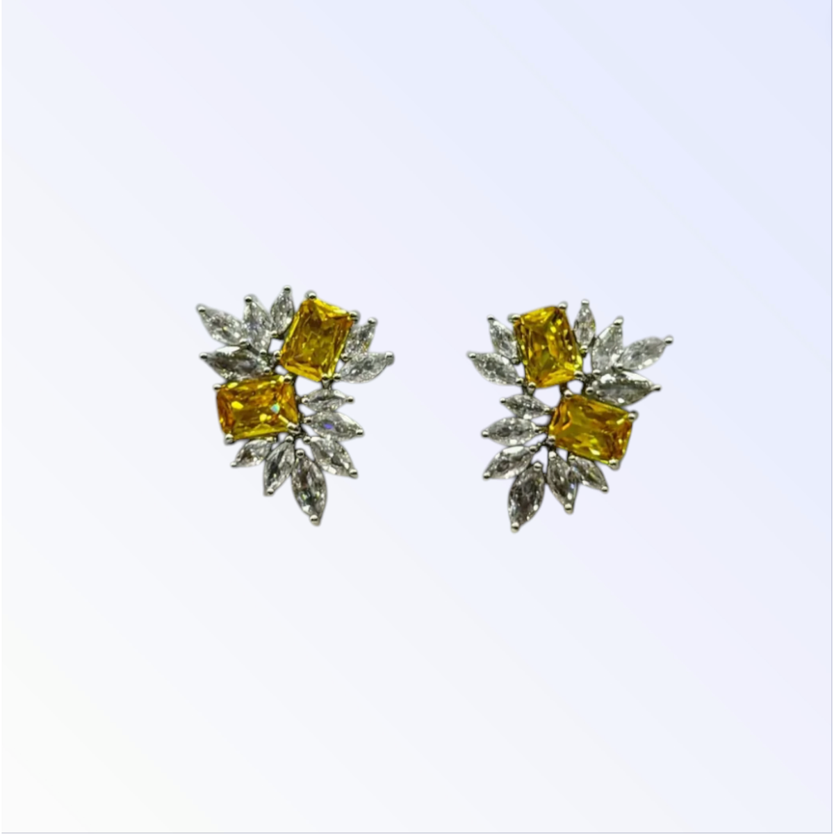 ADRIANA | Marigold/Silver Stud Earring