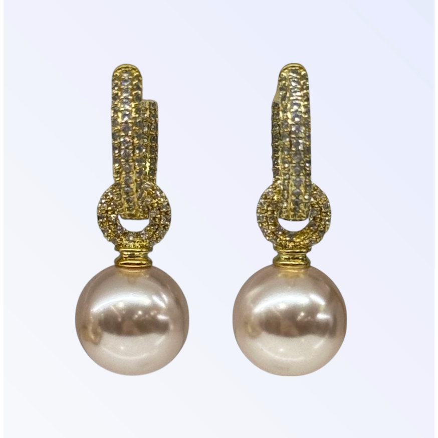 IRIS | GOLD PEARL DROP EARRING