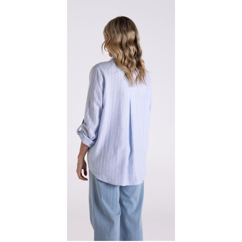 TWO T&#39;s | Linen viscose stripe shirt