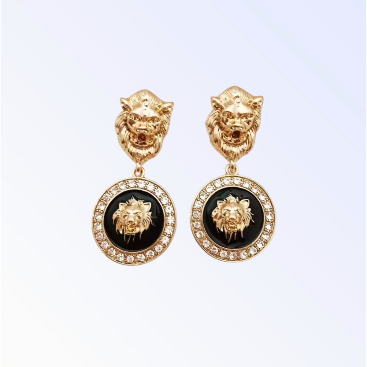 MIA | LION MOTIF EARRINGS - Black