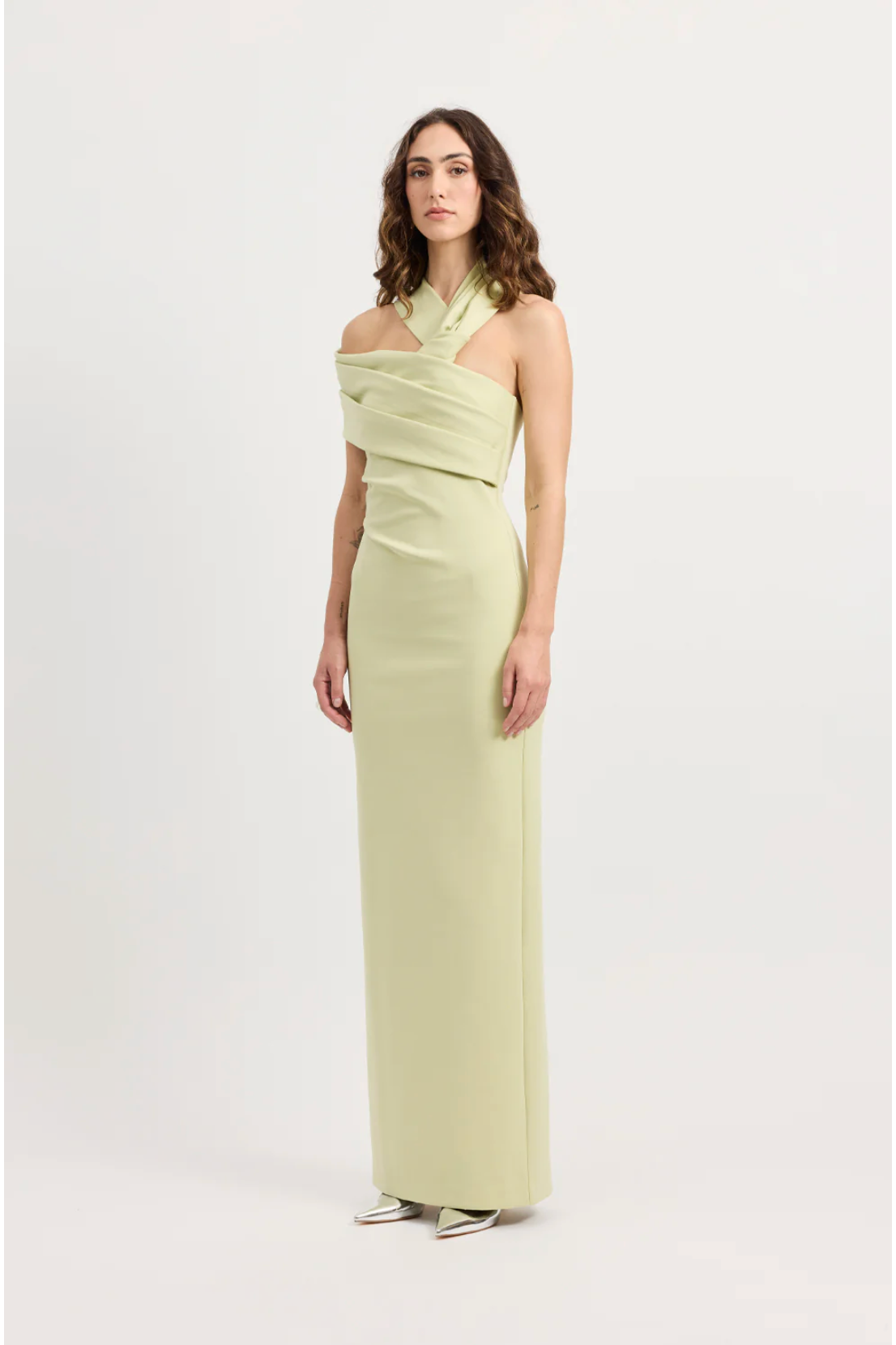 TOJH | ANYA Dress - Buttery Stretch Maxi Dress 12/L / Muted Lime TOJH | ANYA Dress - Buttery Stretch Maxi Dress 12/L / Muted Lime