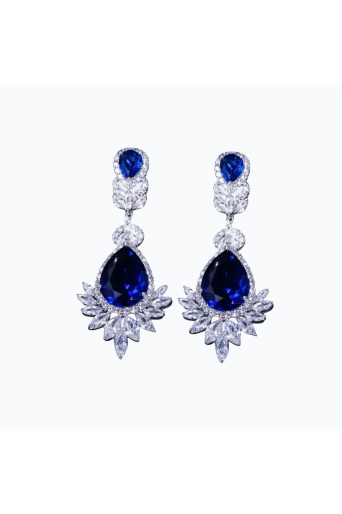 ELOISE | CUBIC ZIRCONIA DROP EARRING - Royal Blue