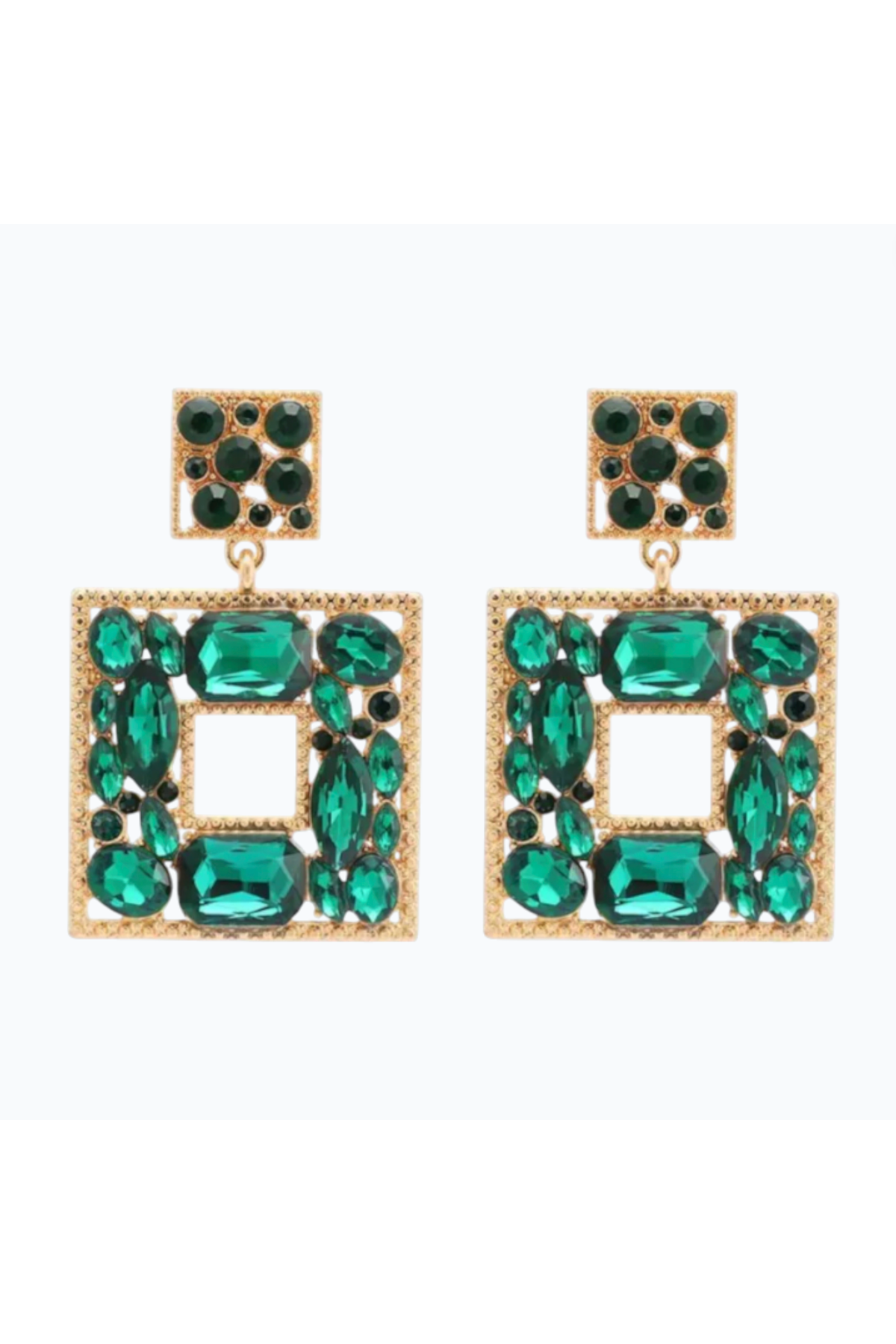 LUCY | CRYSTAL STONE EARRING - Green