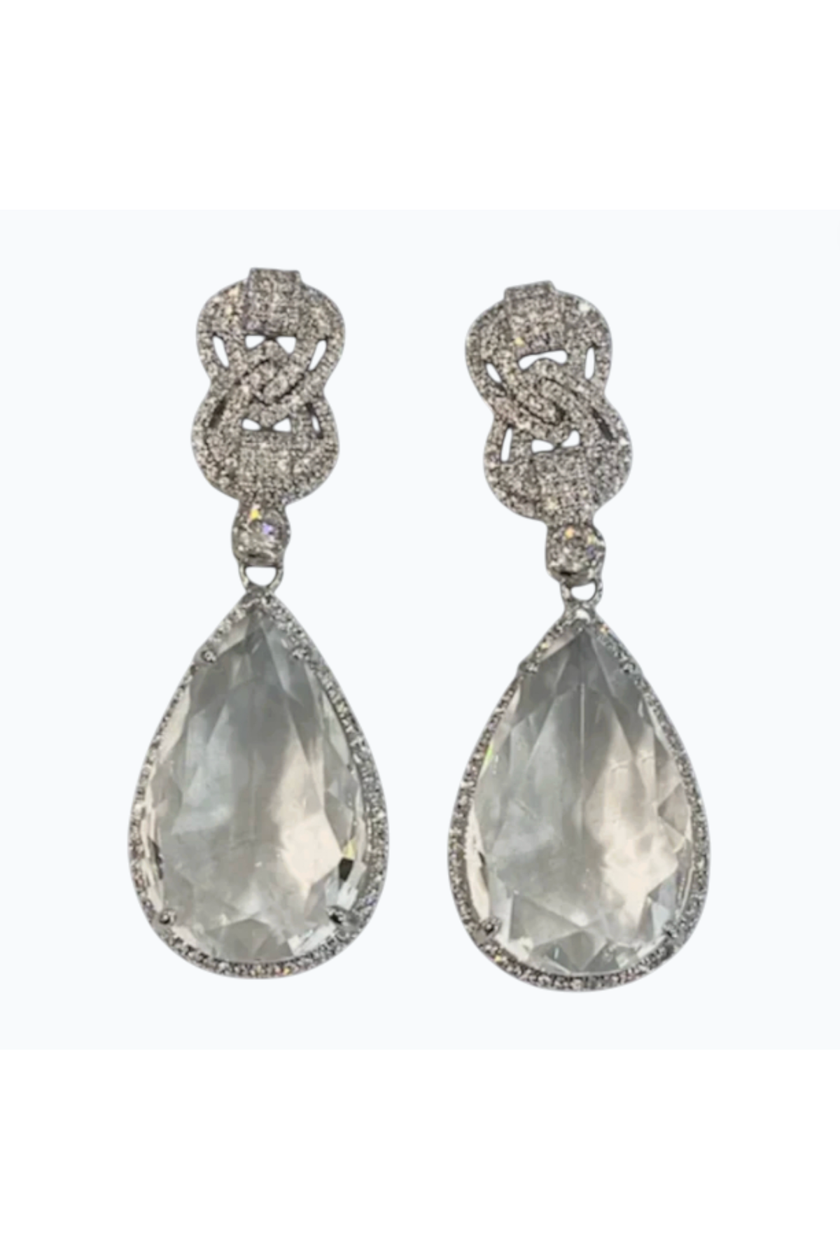 AMELIA | CRYSTAL TEARDROP EARRING - Silver