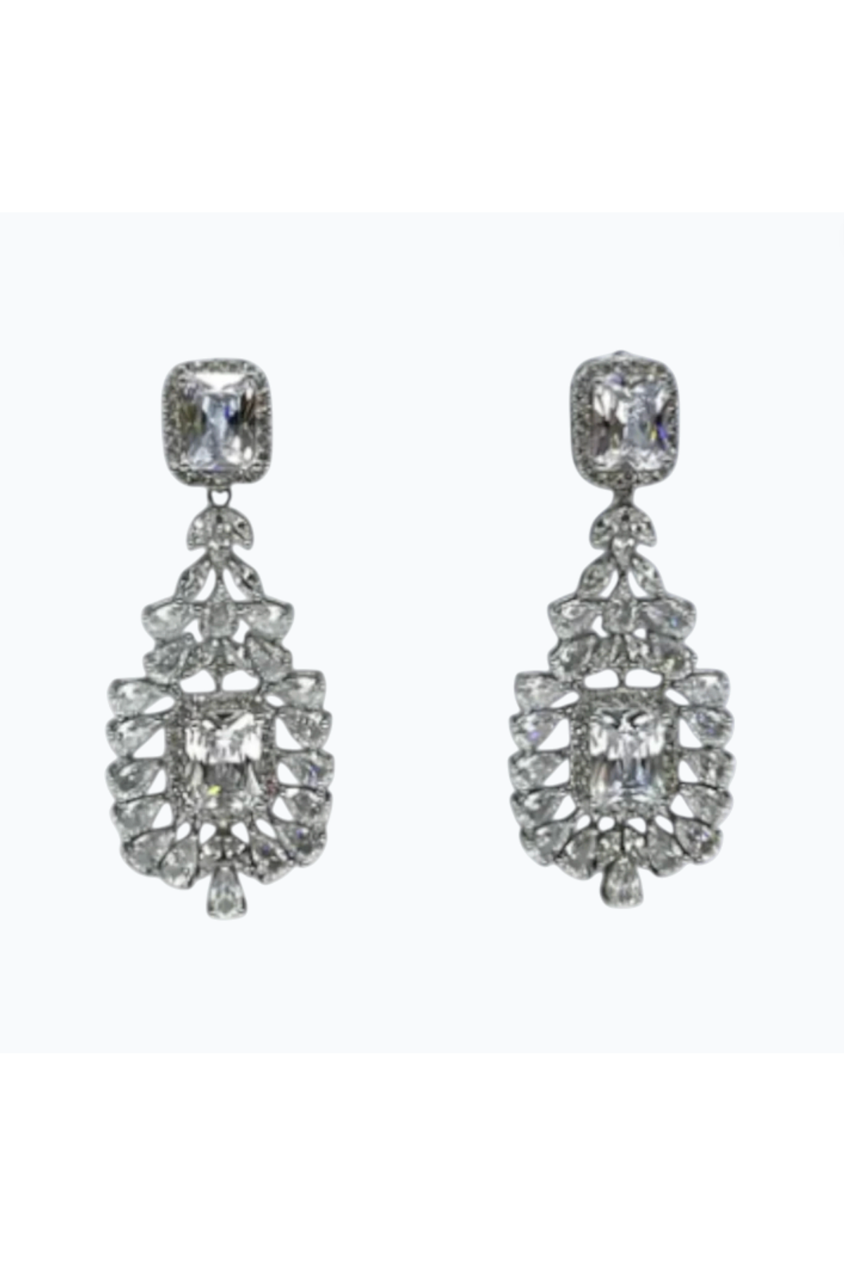 MARY | CUBIC ZIRCONIA DROP EARRING - Silver