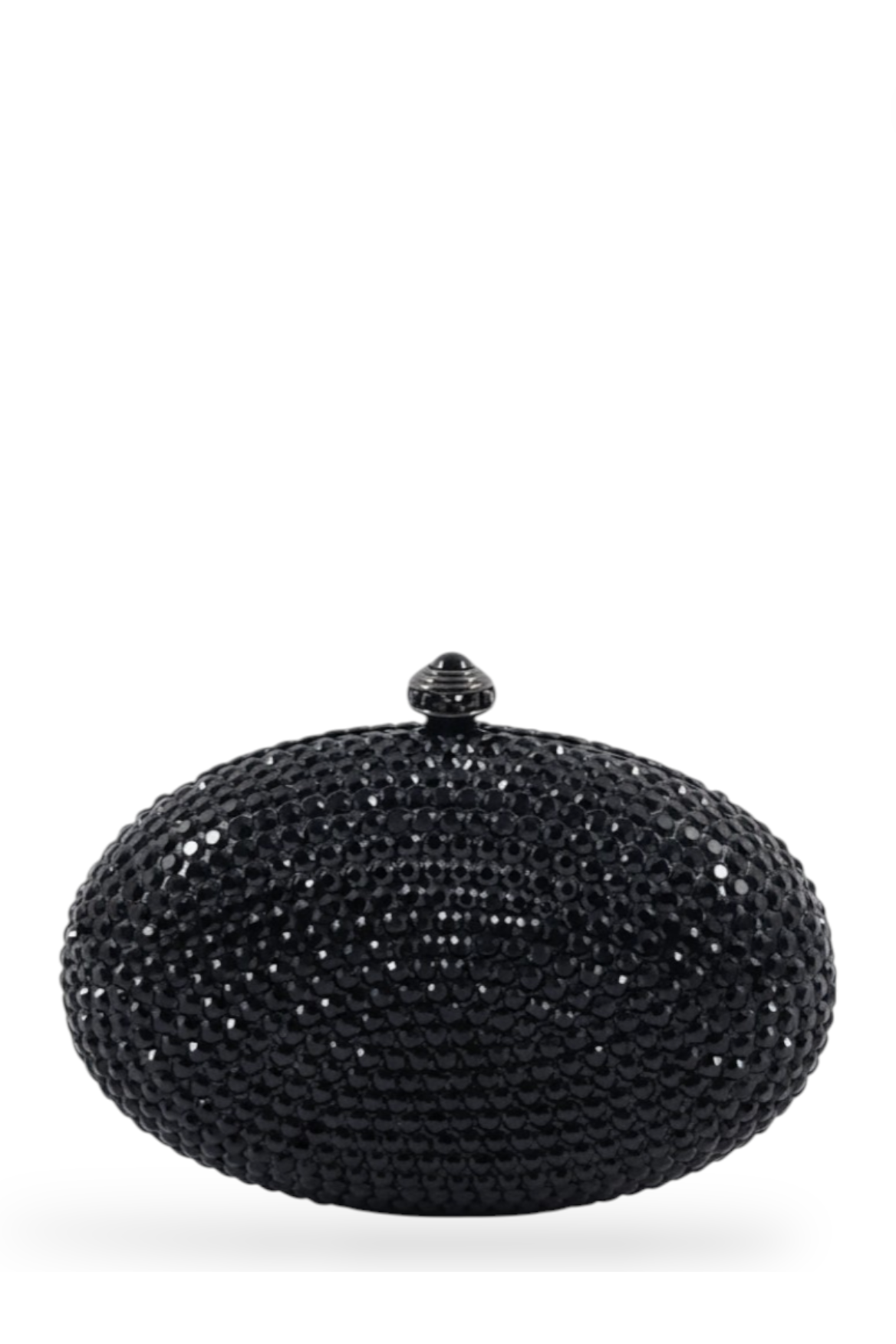 Black Oval Crystal Mini Clutch
