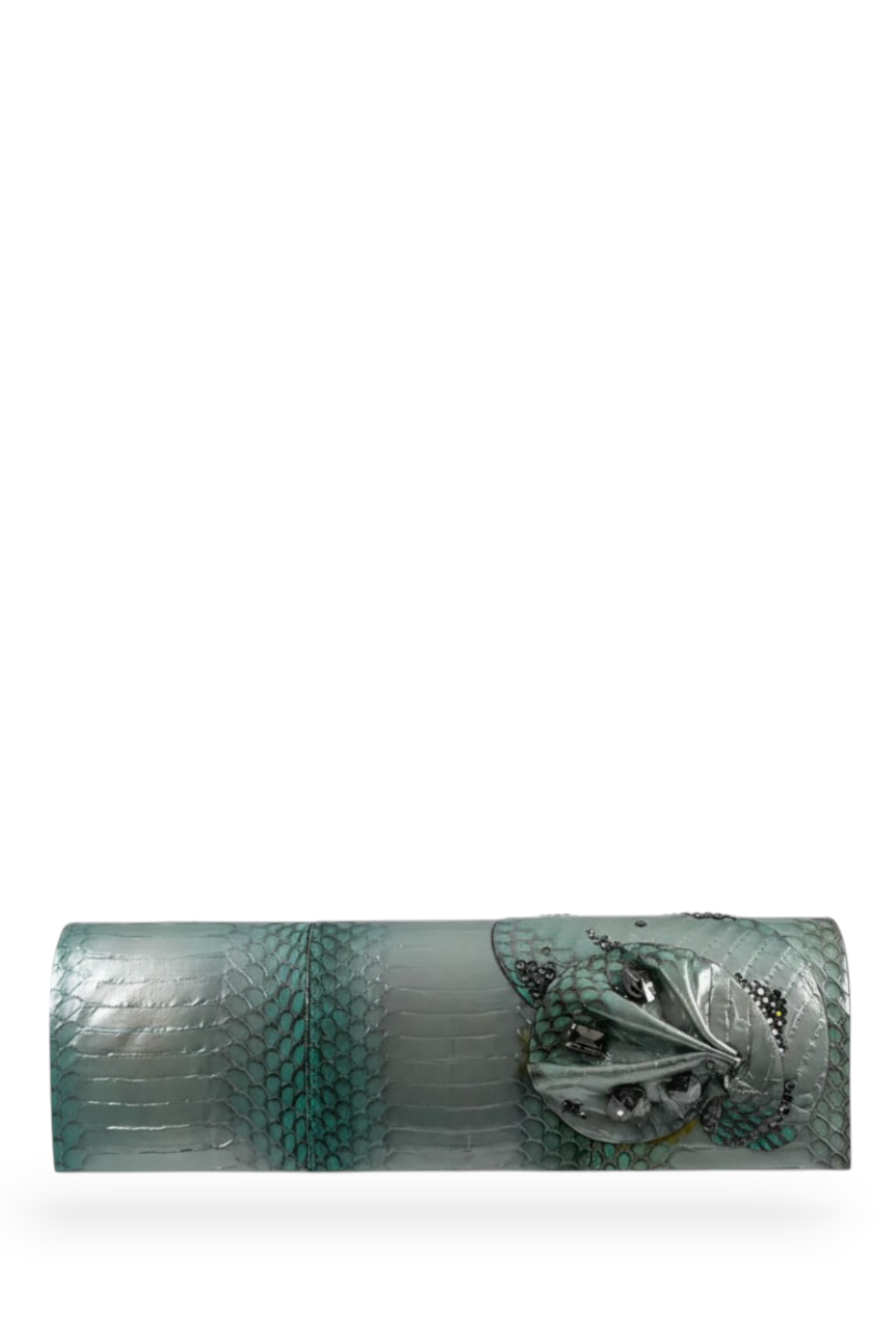Ombre Blue Snake Skin Clutch