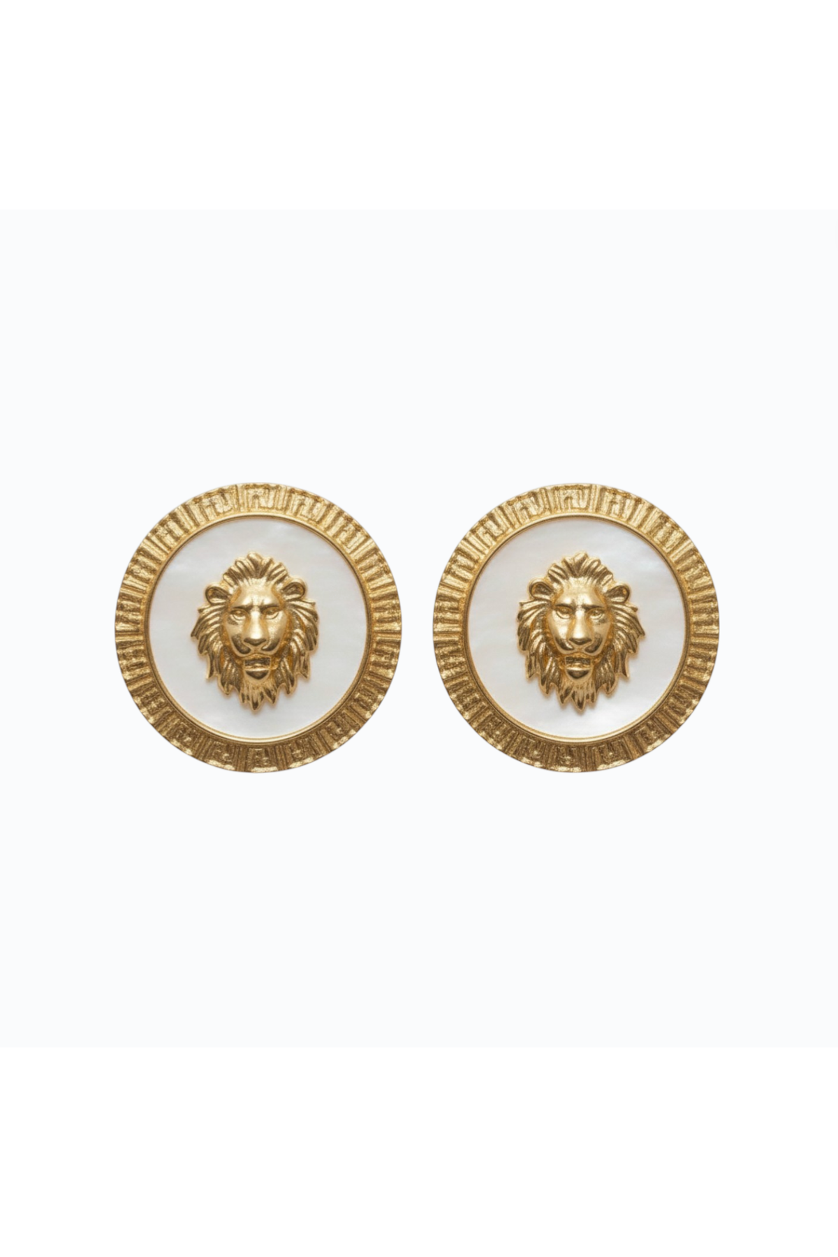 ISLA | LION MOTIF MEDIUM STUD - White