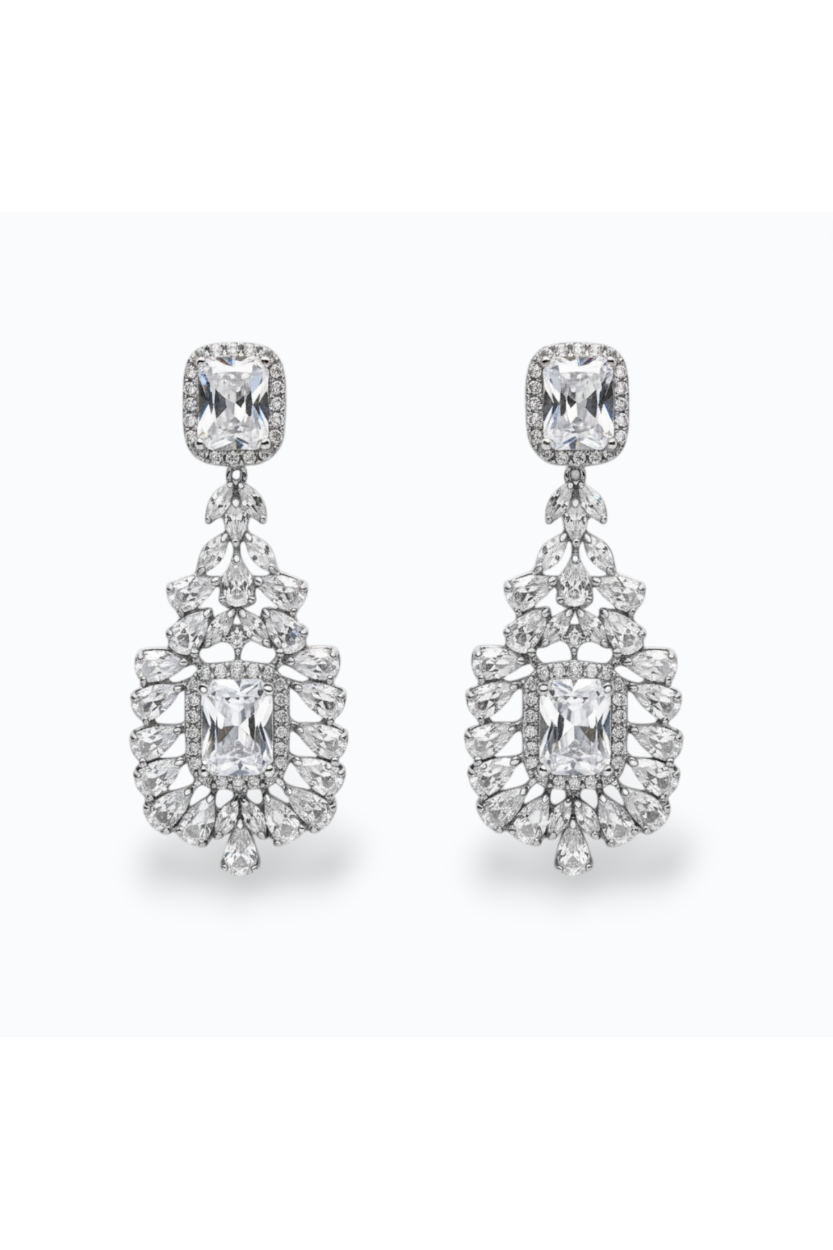 MARY | CUBIC ZIRCONIA DROP EARRING - Silver
