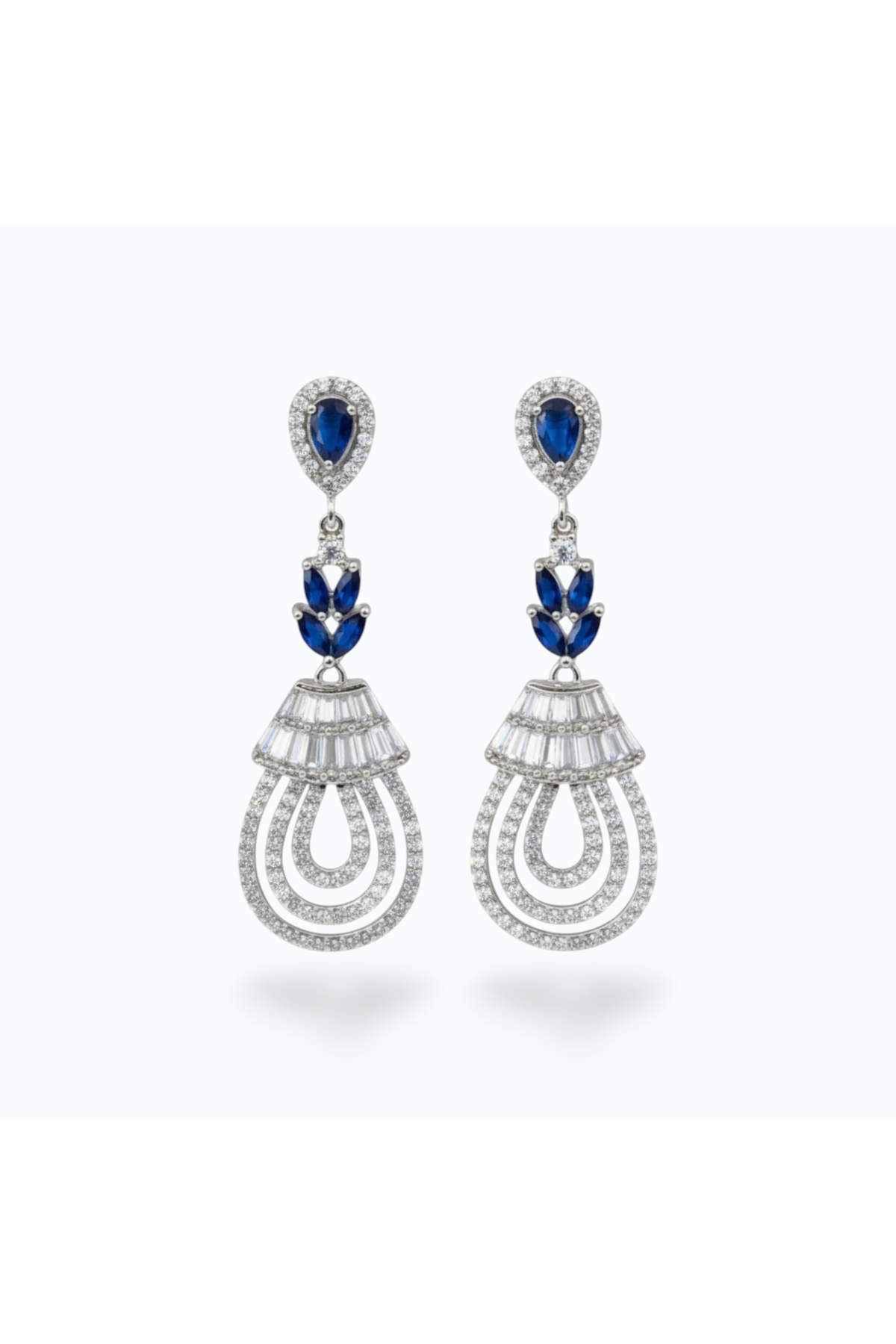 CLEO | CRYSTAL EARRING - Navy/Silver