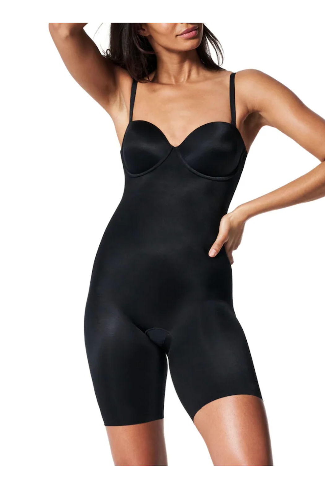 SPANX | Suit Your Fancy Strapless Cupped Mid -Thigh Bodysuit