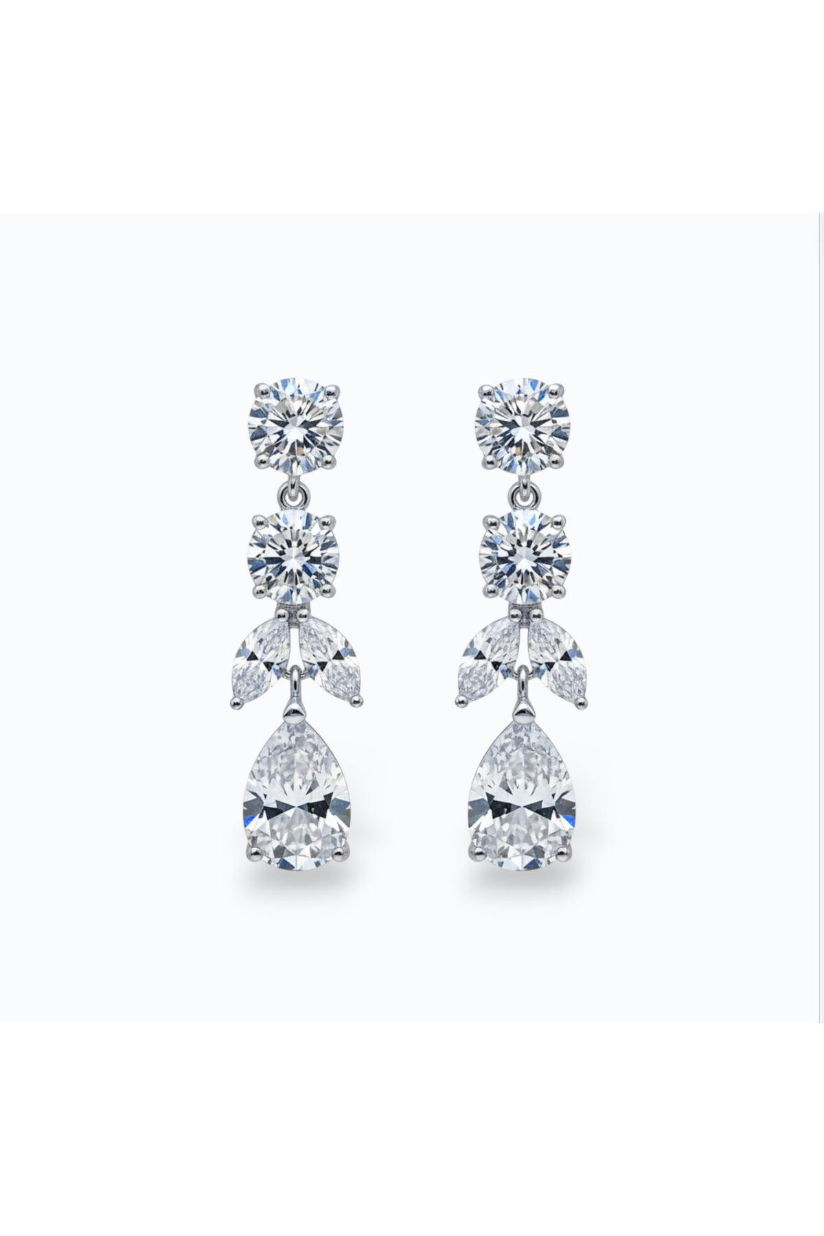 HILLARY | CUBIC ZIRCONIA DROP EARRING - Silver