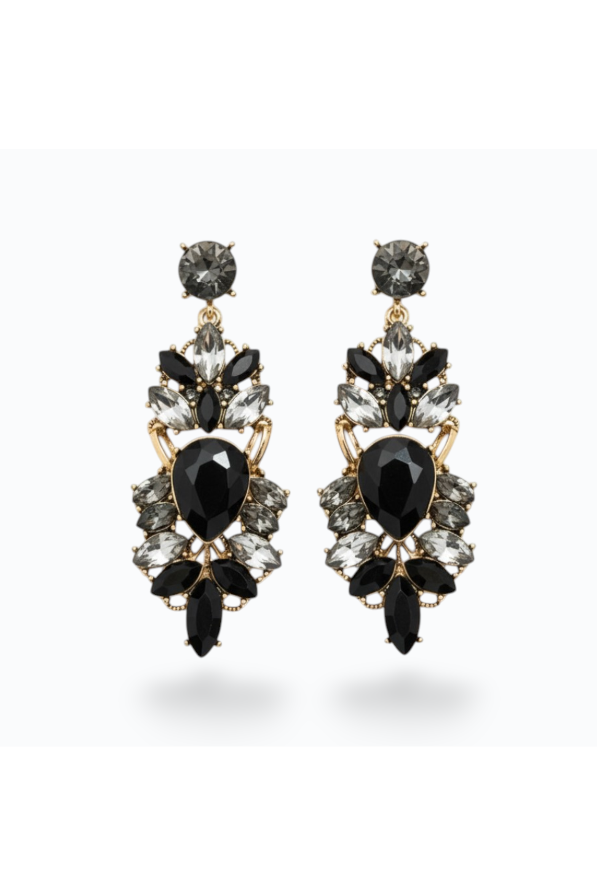 KAY | BLACK/GUNMETAL CRYSTAL DROP
